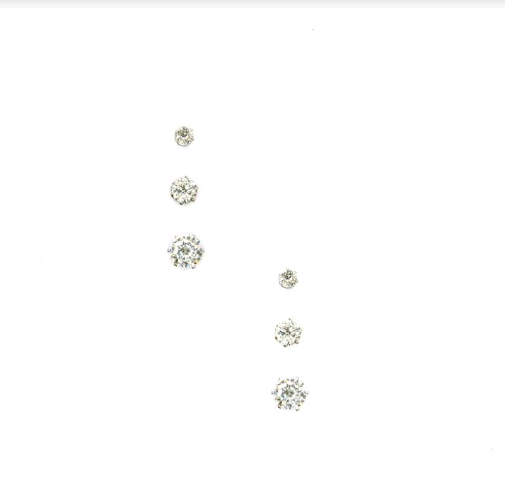 More Gems Please Earrings Set sliver diamonds
